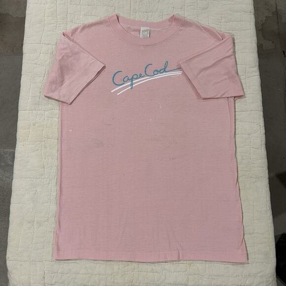 Sportswear Other - Vintage Sportswear Tag Cape Cod Graphic T Shirt Pink Blue Pastel Beach Size L